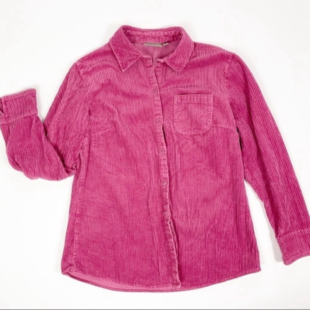 Pink Corduroy Button Down Shacket